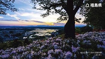 城山公園から望む田園風景（浅川町）